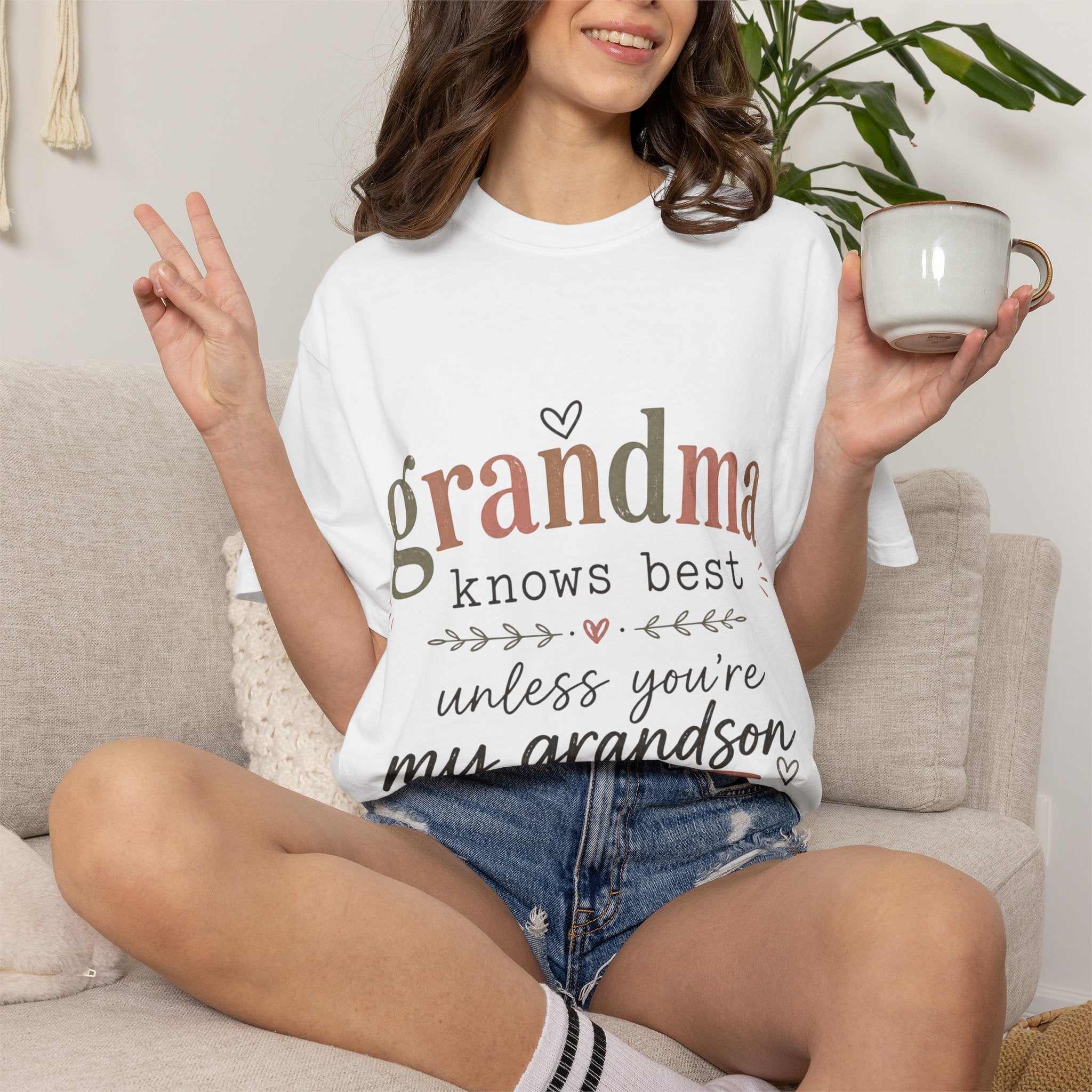 Grandma Knows Best Unless You're My Grandson T-Shirt, Witty, Gift For Grandmothers, Rebellious, Creative, Funny