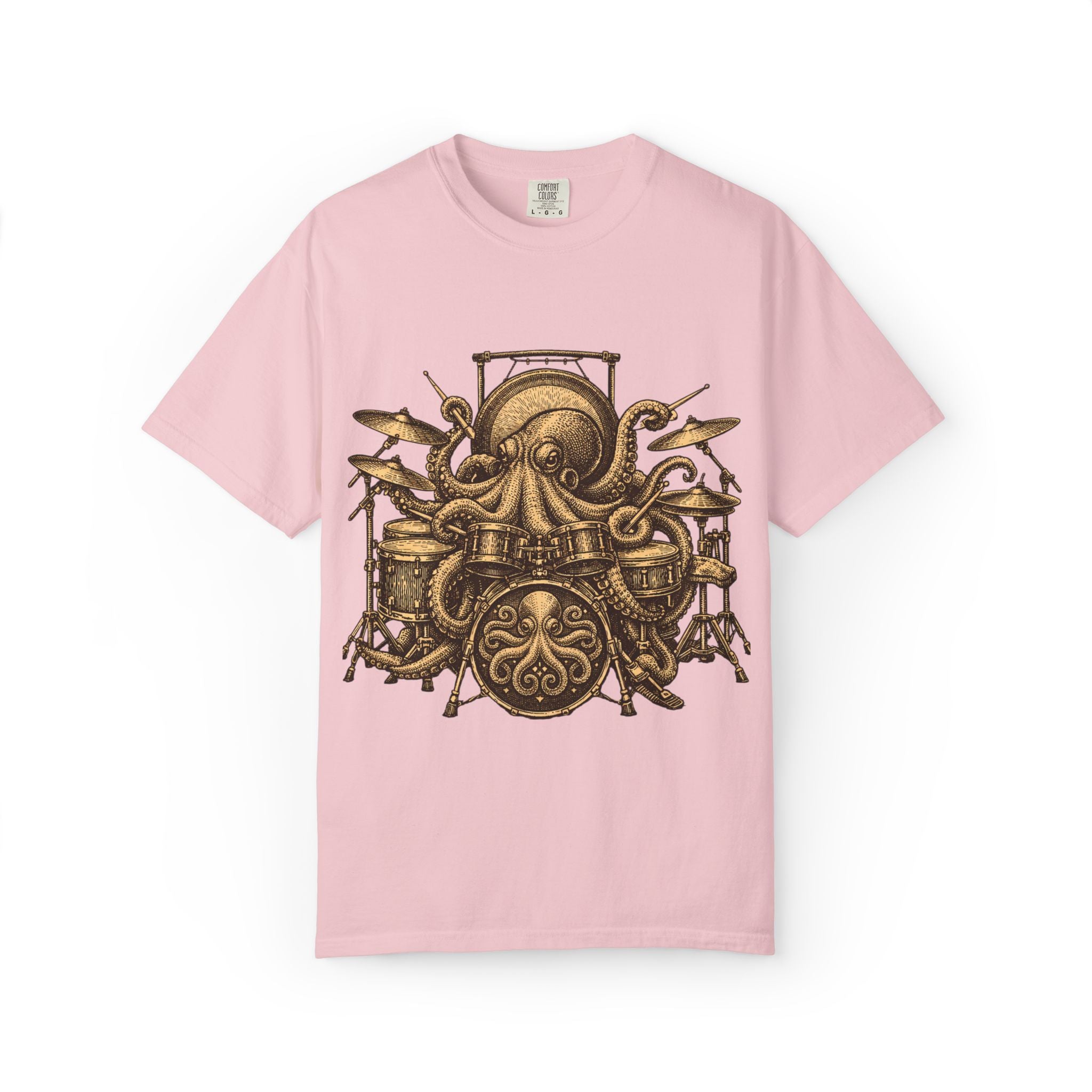Octopus Drum Kit T-Shirt — Vintage Nautical Music Tee