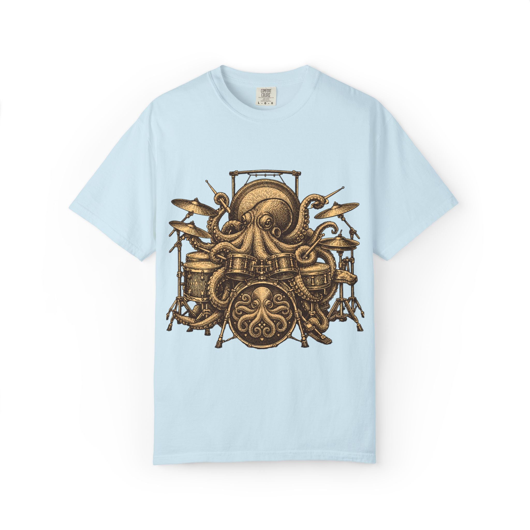 Octopus Drum Kit T-Shirt — Vintage Nautical Music Tee