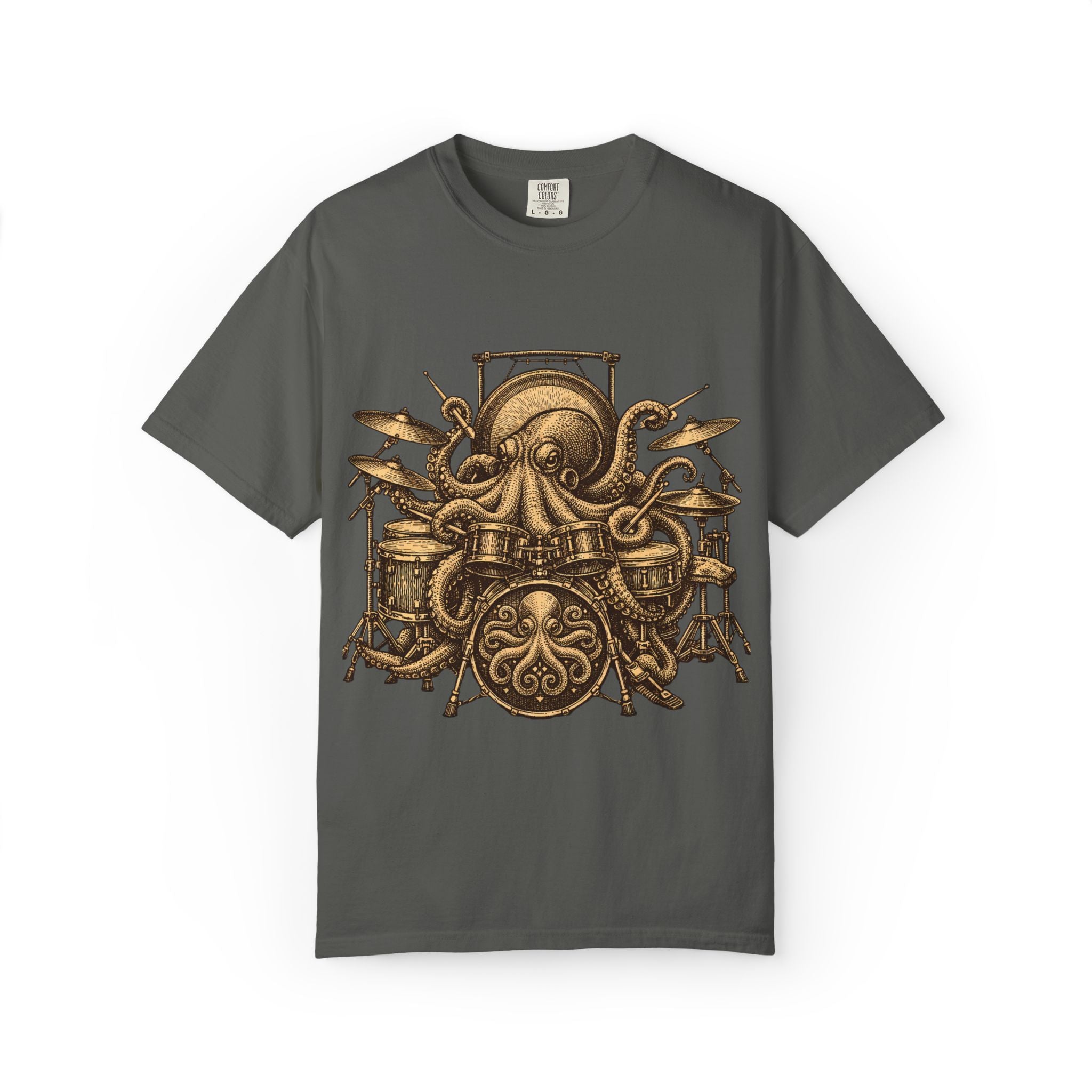 Octopus Drum Kit T-Shirt — Vintage Nautical Music Tee
